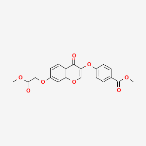 molecular formula C20H16O8 B2409157 Methyl 2-{3-[4-(methoxycarbonyl)phenoxy]-4-oxochromen-7-yloxy}acetate CAS No. 637750-69-7