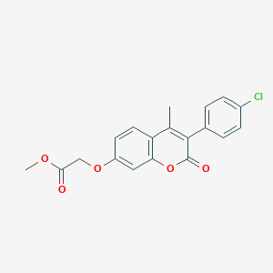 molecular formula C19H15ClO5 B2409158 Methyl 2-[3-(4-chlorophenyl)-4-methyl-2-oxochromen-7-yl]oxyacetate CAS No. 869080-32-0