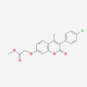 molecular formula C19H15ClO5 B2409158 2-[3-(4-氯苯基)-4-甲基-2-氧代色满-7-基]氧基乙酸甲酯 CAS No. 869080-32-0