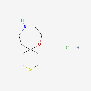 molecular formula C9H18ClNOS B2409165 7-氧杂-3-硫杂-10-氮杂螺[5.6]十二烷；盐酸盐 CAS No. 2253641-16-4