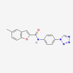 molecular formula C17H13N5O2 B2409168 5-methyl-N-[4-(1H-tetrazol-1-yl)phenyl]-1-benzofuran-2-carboxamide CAS No. 951895-27-5