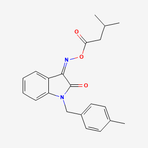 molecular formula C21H22N2O3 B2409170 [(Z)-[1-[(4-methylphenyl)methyl]-2-oxoindol-3-ylidene]amino] 3-methylbutanoate CAS No. 303149-53-3