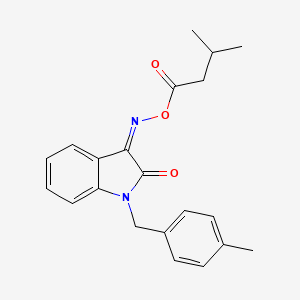 molecular formula C21H22N2O3 B2409170 [(Z)-[1-[(4-甲基苯基)甲基]-2-氧代吲哚-3-亚基]氨基] 3-甲基丁酸酯 CAS No. 303149-53-3