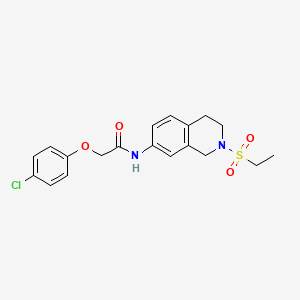 molecular formula C19H21ClN2O4S B2409174 2-(4-氯苯氧基)-N-(2-(乙磺酰基)-1,2,3,4-四氢异喹啉-7-基)乙酰胺 CAS No. 954684-05-0