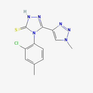 molecular formula C12H11ClN6S B2409176 4-(2-Chloro-4-methylphenyl)-3-(1-methyltriazol-4-yl)-1H-1,2,4-triazole-5-thione CAS No. 2319876-53-2