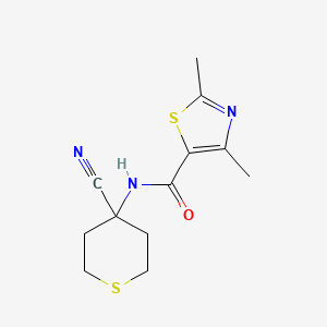 molecular formula C12H15N3OS2 B2409178 N-(4-cyanothian-4-yl)-2,4-dimethyl-1,3-thiazole-5-carboxamide CAS No. 1445585-94-3