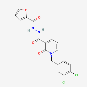 molecular formula C18H13Cl2N3O4 B2409183 1-(3,4-dichlorobenzyl)-N'-(furan-2-carbonyl)-2-oxo-1,2-dihydropyridine-3-carbohydrazide CAS No. 1105243-48-8