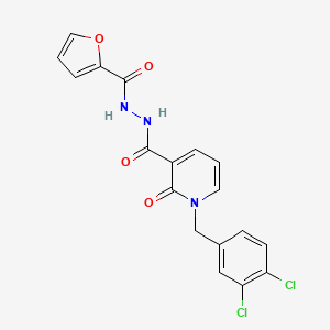 molecular formula C18H13Cl2N3O4 B2409183 1-(3,4-二氯苯甲基)-N'-(呋喃-2-羰基)-2-氧代-1,2-二氢吡啶-3-碳酰肼 CAS No. 1105243-48-8