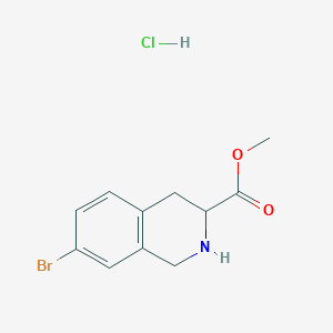 molecular formula C11H13BrClNO2 B2409185 7-溴-1,2,3,4-四氢异喹啉-3-甲酸甲酯盐酸盐 CAS No. 1965308-79-5
