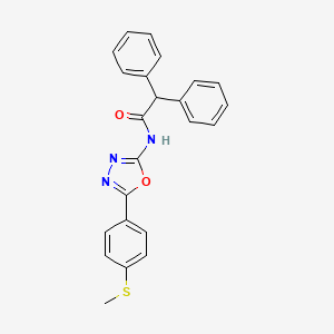 molecular formula C23H19N3O2S B2409189 N-(5-(4-(metiltio)fenil)-1,3,4-oxadiazol-2-il)-2,2-difenilacetamida CAS No. 898449-82-6