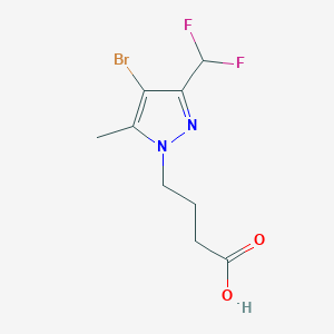 molecular formula C9H11BrF2N2O2 B2409191 4-[4-溴-3-(二氟甲基)-5-甲基吡唑-1-基]丁酸 CAS No. 1946812-13-0