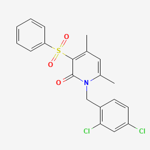 molecular formula C20H17Cl2NO3S B2409195 1-(2,4-二氯苄基)-4,6-二甲基-3-(苯磺酰基)-2(1H)-吡啶酮 CAS No. 321431-27-0