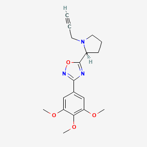 molecular formula C18H21N3O4 B2409201 5-[(2S)-1-Prop-2-ynylpyrrolidin-2-yl]-3-(3,4,5-trimethoxyphenyl)-1,2,4-oxadiazole CAS No. 2223095-33-6