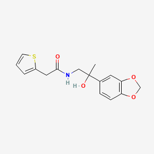 molecular formula C16H17NO4S B2409202 N-(2-(苯并[d][1,3]二氧杂环戊-5-基)-2-羟基丙基)-2-(噻吩-2-基)乙酰胺 CAS No. 1396869-23-0