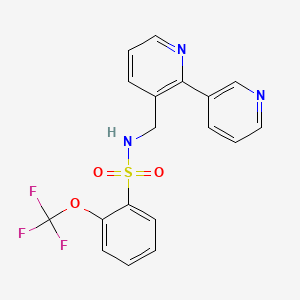 molecular formula C18H14F3N3O3S B2409204 N-([2,3'-联吡啶]-3-基甲基)-2-(三氟甲氧基)苯磺酰胺 CAS No. 2034441-44-4