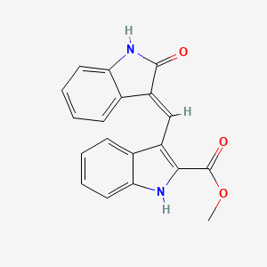 molecular formula C19H14N2O3 B2409206 methyl 3-[(2-oxo-1,2-dihydro-3H-indol-3-yliden)methyl]-1H-indole-2-carboxylate CAS No. 860611-98-9