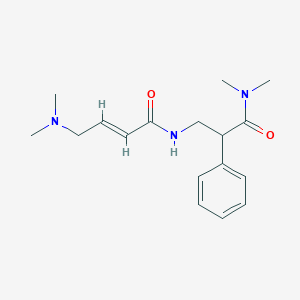 molecular formula C17H25N3O2 B2409209 (E)-4-(Dimethylamino)-N-[3-(dimethylamino)-3-oxo-2-phenylpropyl]but-2-enamide CAS No. 2411327-76-7