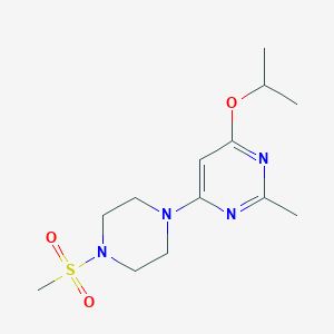 molecular formula C13H22N4O3S B2409215 4-Isopropoxy-2-methyl-6-(4-(methylsulfonyl)piperazin-1-yl)pyrimidine CAS No. 946271-94-9