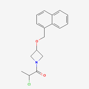molecular formula C17H18ClNO2 B2409217 2-Chloro-1-[3-(naphthalen-1-ylmethoxy)azetidin-1-yl]propan-1-one CAS No. 2411194-53-9