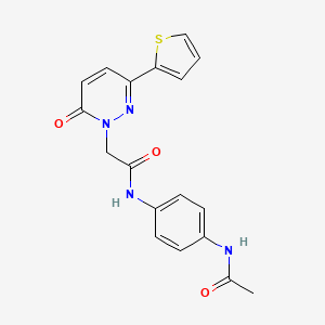 molecular formula C18H16N4O3S B2409218 N-(4-乙酰氨基苯基)-2-(6-氧代-3-噻吩-2-基吡哒嗪-1-基)乙酰胺 CAS No. 941972-14-1