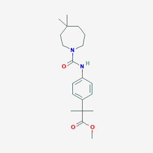 molecular formula C20H30N2O3 B2409219 Methyl 2-{4-[(4,4-dimethylazepane-1-carbonyl)amino]phenyl}-2-methylpropanoate CAS No. 1797259-58-5