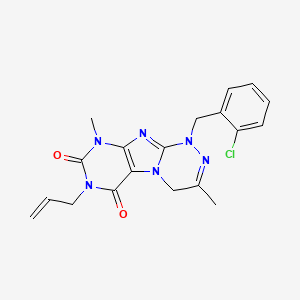 molecular formula C19H19ClN6O2 B2409224 1-[(2-chlorophenyl)methyl]-3,9-dimethyl-7-prop-2-enyl-4H-purino[8,7-c][1,2,4]triazine-6,8-dione CAS No. 919026-00-9