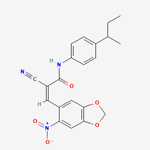 molecular formula C21H19N3O5 B2409234 (Z)-N-(4-Butan-2-ylphenyl)-2-cyano-3-(6-nitro-1,3-benzodioxol-5-yl)prop-2-enamide CAS No. 940844-27-9