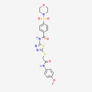 molecular formula C22H23N5O6S3 B2409251 N-(5-((2-((4-methoxyphenyl)amino)-2-oxoethyl)thio)-1,3,4-thiadiazol-2-yl)-4-(morpholinosulfonyl)benzamide CAS No. 392294-07-4