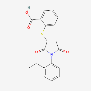 molecular formula C19H17NO4S B2409254 2-{[1-(2-Ethylphenyl)-2,5-dioxopyrrolidin-3-yl]sulfanyl}benzoic acid CAS No. 305372-99-0