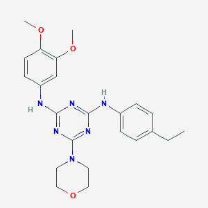 molecular formula C23H28N6O3 B2409265 N2-(3,4-二甲氧基苯基)-N4-(4-乙基苯基)-6-吗啉代-1,3,5-三嗪-2,4-二胺 CAS No. 898648-43-6