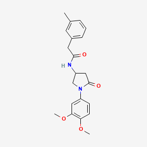 molecular formula C21H24N2O4 B2409271 N-[1-(3,4-dimethoxyphenyl)-5-oxopyrrolidin-3-yl]-2-(3-methylphenyl)acetamide CAS No. 900997-41-3