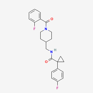 molecular formula C23H24F2N2O2 B2409274 N-((1-(2-氟苯甲酰)哌啶-4-基)甲基)-1-(4-氟苯基)环丙烷甲酰胺 CAS No. 1286711-03-2