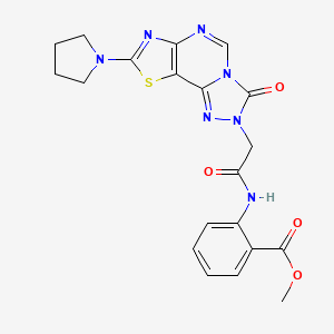 molecular formula C20H19N7O4S B2409276 3-(4-{2-[(3,4-difluorophenyl)amino]-2-oxoethyl}-3-oxo-3,4-dihydroquinoxalin-2-yl)-N-ethylpropanamide CAS No. 1115914-75-4
