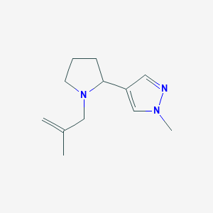 molecular formula C12H19N3 B2409278 1-甲基-4-[1-(2-甲基丙-2-烯-1-基)吡咯烷-2-基]-1H-吡唑 CAS No. 1333873-93-0