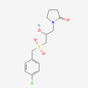 molecular formula C14H18ClNO4S B2409283 1-{3-[(4-氯苄基)磺酰基]-2-羟丙基}-2-吡咯烷酮 CAS No. 285986-57-4