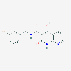 molecular formula C16H12BrN3O3 B2409285 N~3~-(3-bromobenzyl)-4-hydroxy-2-oxo-1,2-dihydro[1,8]naphthyridine-3-carboxamide CAS No. 1251611-88-7