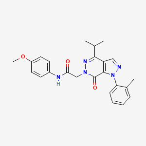 molecular formula C24H25N5O3 B2409286 2-(4-异丙基-7-氧代-1-(邻甲苯基)-1H-吡唑并[3,4-d]哒嗪-6(7H)-基)-N-(4-甲氧基苯基)乙酰胺 CAS No. 946204-44-0