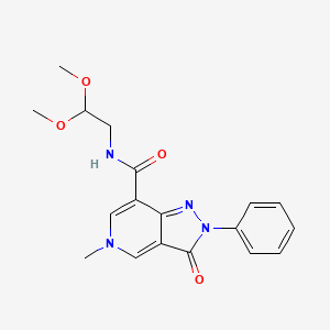 N-(2,2-dimethoxyethyl)-5-methyl-3-oxo-2-phenyl-3,5-dihydro-2H-pyrazolo[4,3-c]pyridine-7-carboxamide