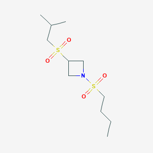 molecular formula C11H23NO4S2 B2409309 1-(Butylsulfonyl)-3-(isobutylsulfonyl)azetidine CAS No. 1797847-41-6