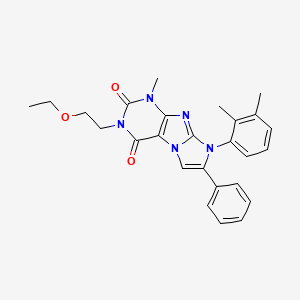 molecular formula C26H27N5O3 B2409331 8-(2,3-二甲基苯基)-3-(2-乙氧基乙基)-1-甲基-7-苯基-1H-咪唑并[2,1-f]嘧啶-2,4(3H,8H)-二酮 CAS No. 899988-19-3