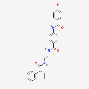 molecular formula C26H26FN3O3 B2409382 4-氟-N-(4-((2-(2-苯基丁酰氨基)乙基)氨基羰基)苯基)苯甲酰胺 CAS No. 1021207-13-5