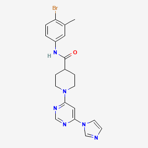 molecular formula C20H21BrN6O B2409388 1-(6-(1H-咪唑-1-基)嘧啶-4-基)-N-(4-溴-3-甲基苯基)哌啶-4-甲酰胺 CAS No. 1351613-63-2