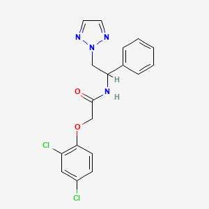 molecular formula C18H16Cl2N4O2 B2409406 2-(2,4-二氯苯氧基)-N-(1-苯基-2-(2H-1,2,3-三唑-2-基)乙基)乙酰胺 CAS No. 2034548-55-3