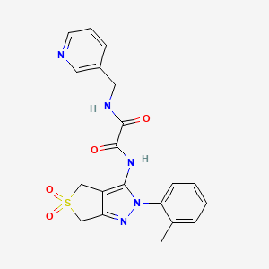 molecular formula C20H19N5O4S B2409408 N1-(5,5-dioxido-2-(o-tolyl)-4,6-dihydro-2H-thieno[3,4-c]pyrazol-3-yl)-N2-(pyridin-3-ylmethyl)oxalamide CAS No. 899944-84-4