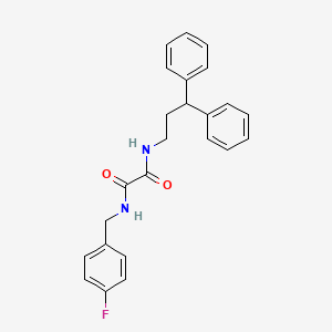 molecular formula C24H23FN2O2 B2409422 N1-(3,3-二苯基丙基)-N2-(4-氟苄基)草酰胺 CAS No. 941980-33-2