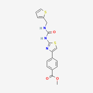 molecular formula C17H15N3O3S2 B2409431 Methyl 4-(2-(3-(thiophen-2-ylmethyl)ureido)thiazol-4-yl)benzoate CAS No. 1207001-07-7