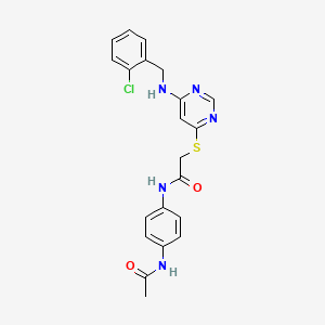 molecular formula C21H20ClN5O2S B2409435 N-(4-乙酰氨基苯基)-2-((6-((2-氯苄基)氨基)嘧啶-4-基)硫代)乙酰胺 CAS No. 1116006-46-2