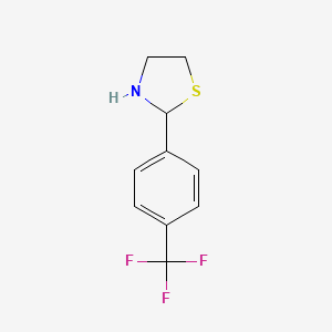 molecular formula C10H10F3NS B2409436 2-[4-(三氟甲基)苯基]-1,3-噻唑烷 CAS No. 937604-42-7