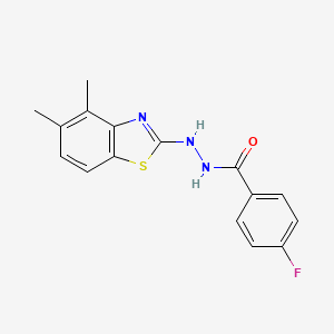 molecular formula C16H14FN3OS B2409444 N'-(4,5-dimethyl-1,3-benzothiazol-2-yl)-4-fluorobenzohydrazide CAS No. 851980-35-3