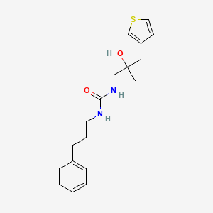 molecular formula C18H24N2O2S B2409489 3-{2-羟基-2-[(噻吩-3-基)甲基]丙基}-1-(3-苯基丙基)脲 CAS No. 2097935-11-8